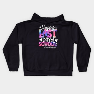 Happy Last Day Of School Tie Dye Lunch Lady Life Summer Kids Hoodie